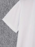 Baskılı Oversize Bisiklet Yaka T-shirt - Beyaz resmi